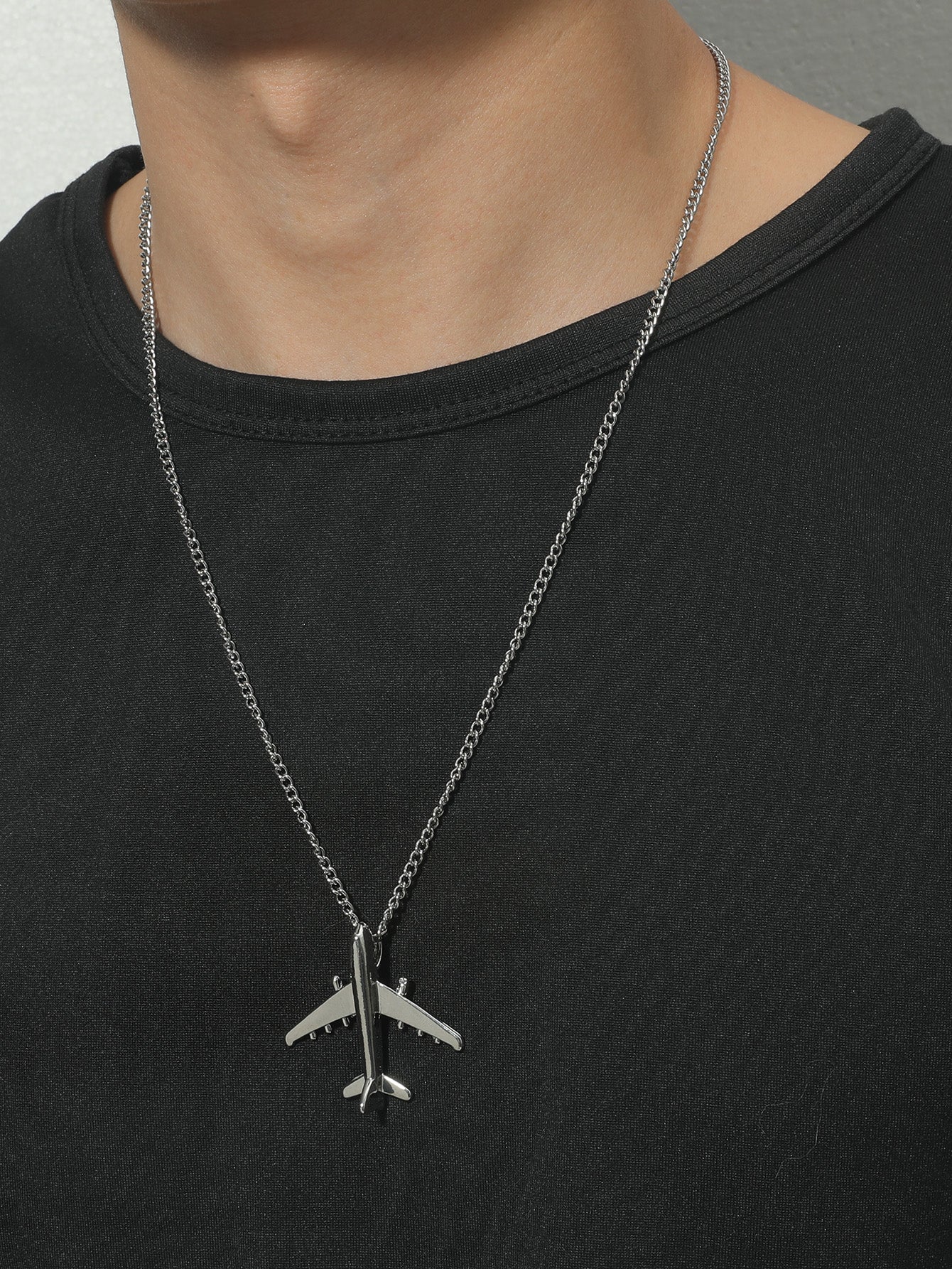 Aircraft Adventure: Men's Punk Hip Pop Aircraft Pendant Necklace - Bold and Edgy