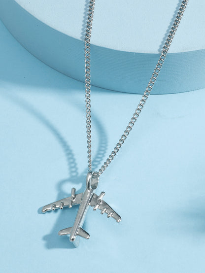 Aircraft Adventure: Men's Punk Hip Pop Aircraft Pendant Necklace - Bold and Edgy