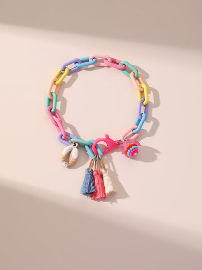 Whimsical Seashell Tassel Anklet