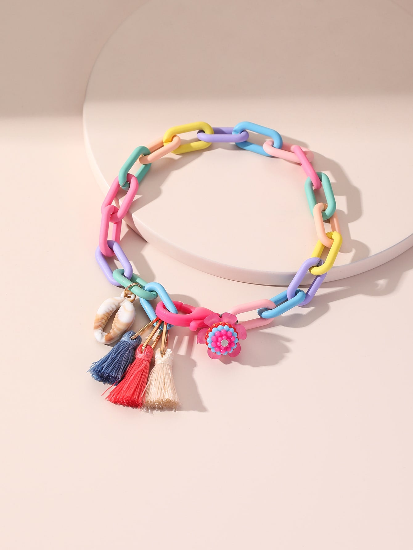 Whimsical Seashell Tassel Anklet