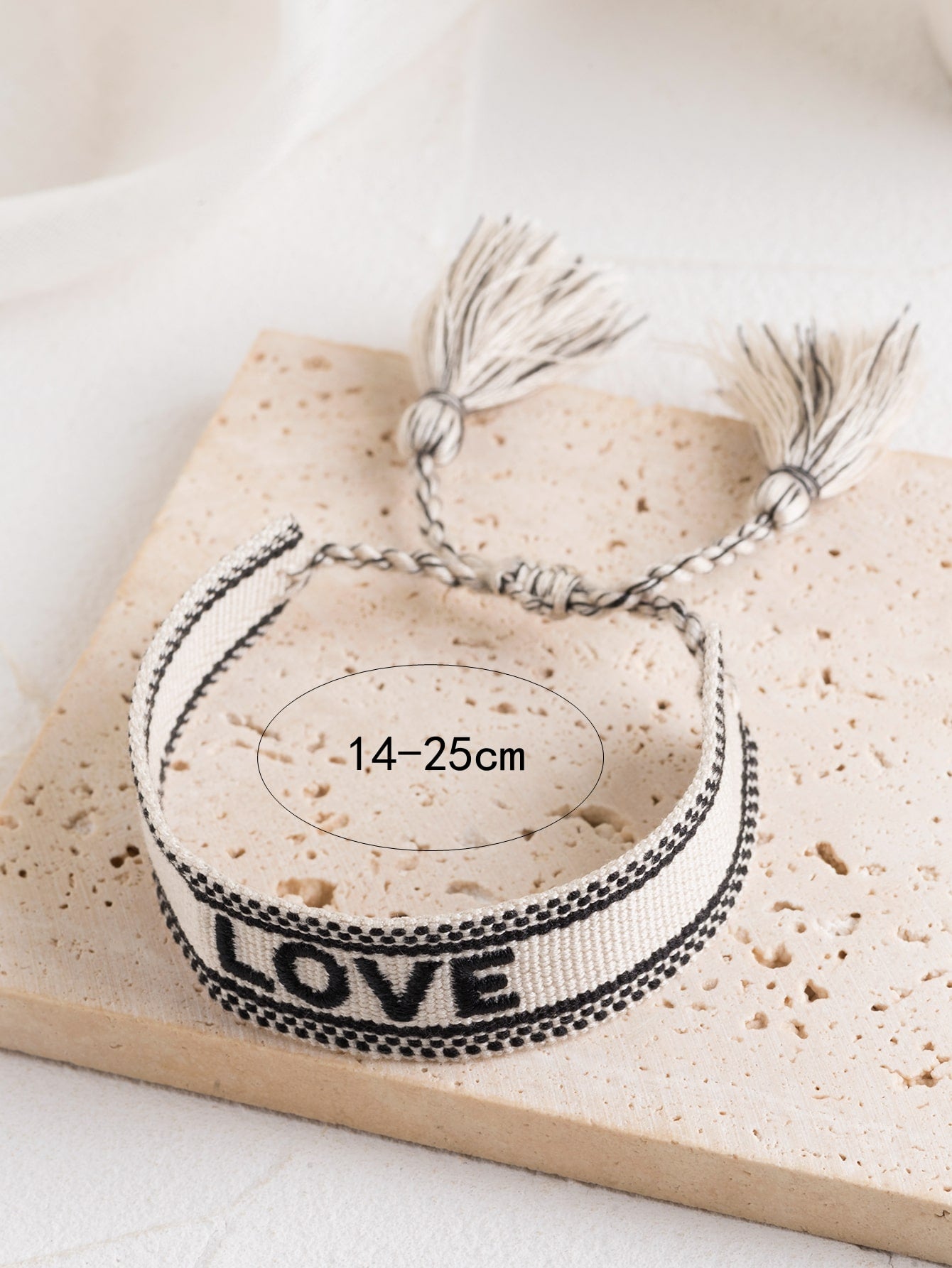 Love Letter Embroidery Tassel Bracelet