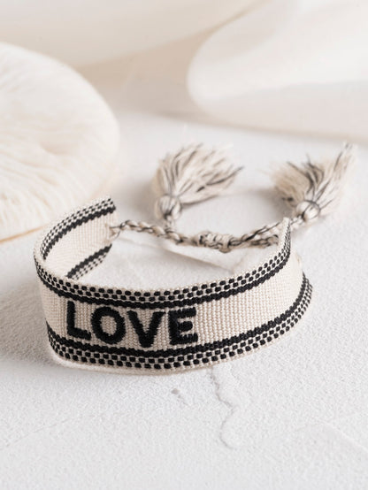 Love Letter Embroidery Tassel Bracelet