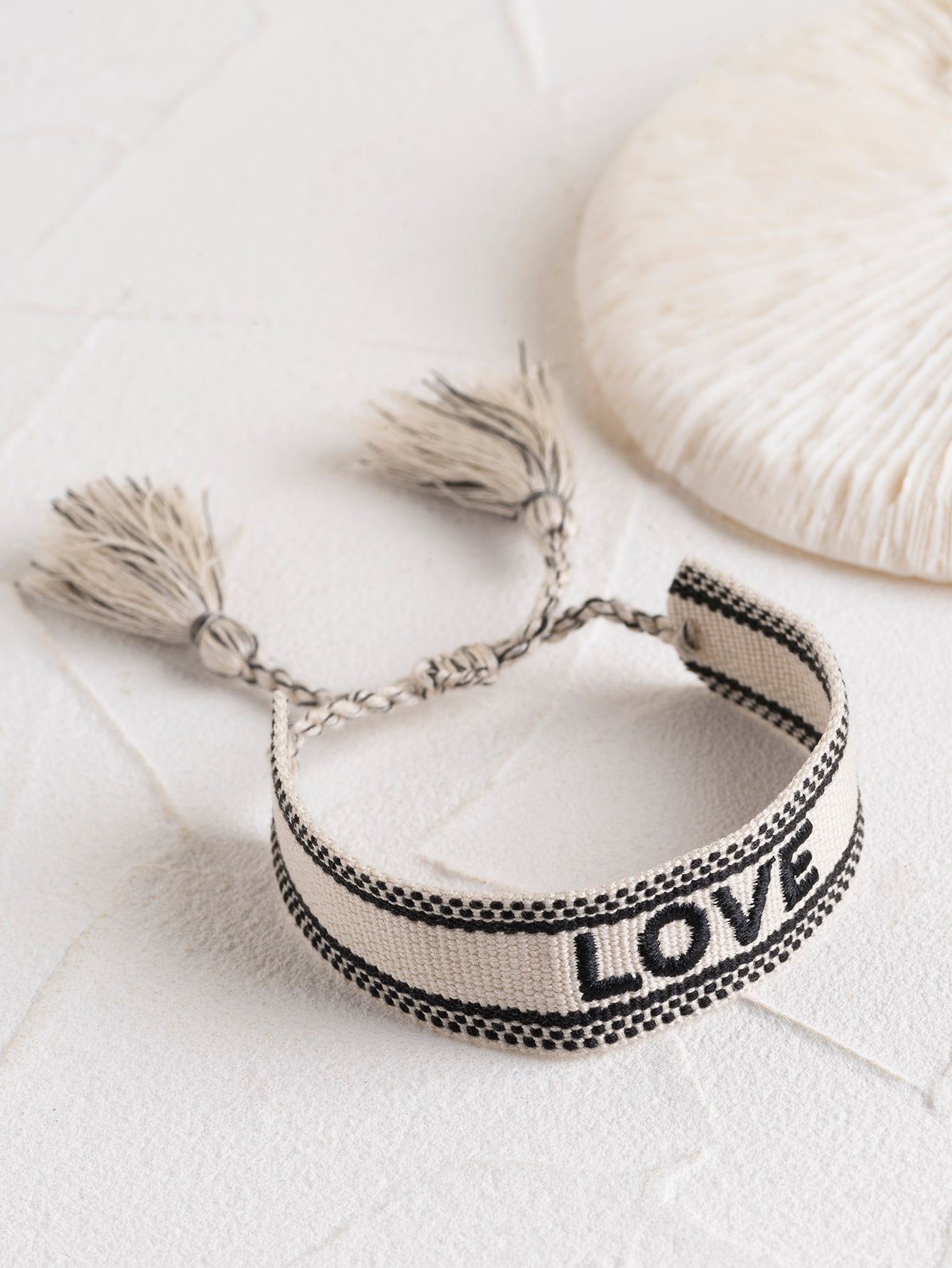 Love Letter Embroidery Tassel Bracelet