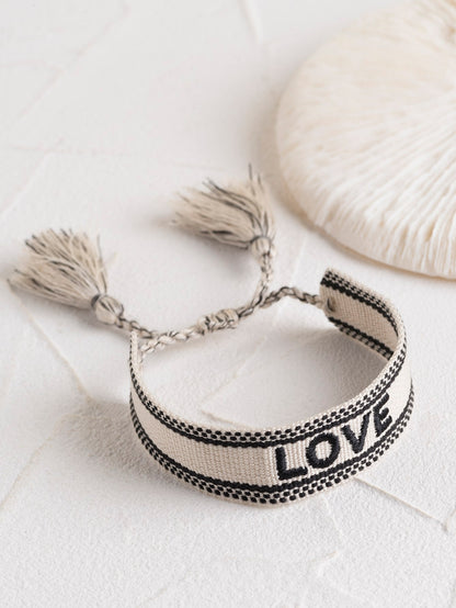 Love Letter Embroidery Tassel Bracelet