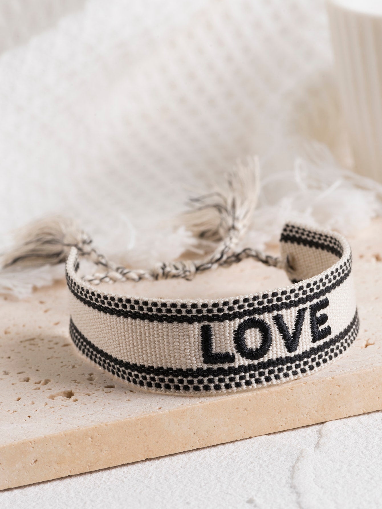 Love Letter Embroidery Tassel Bracelet