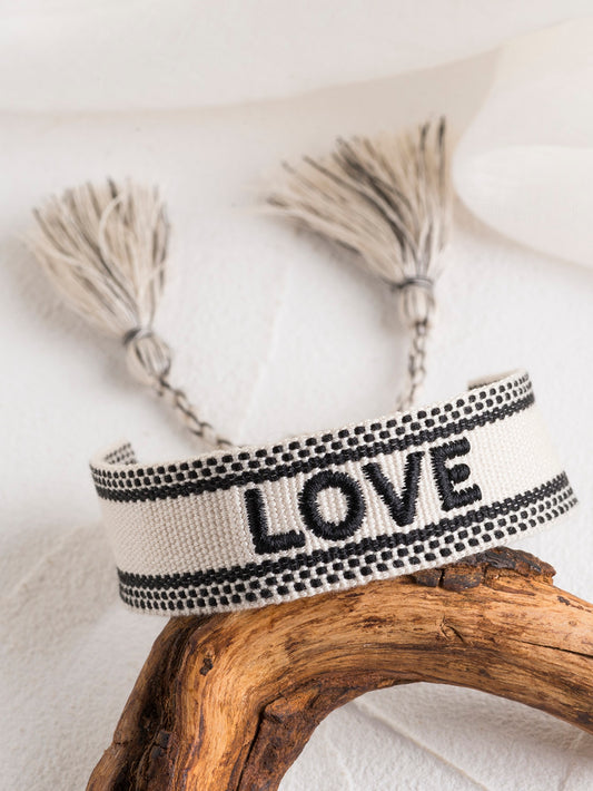 Love Letter Embroidery Tassel Bracelet