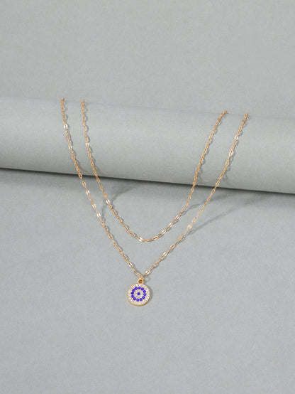 Sparkling Evil Eye Layered Necklace