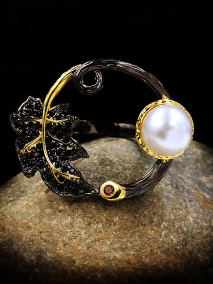 Enchanted Leaf Cultured Pearl Ring