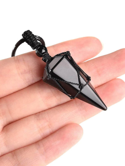 Elegant Geometric Beauty: Women's Fashion Stone Pendant Necklace - A Daily Decoration Delight