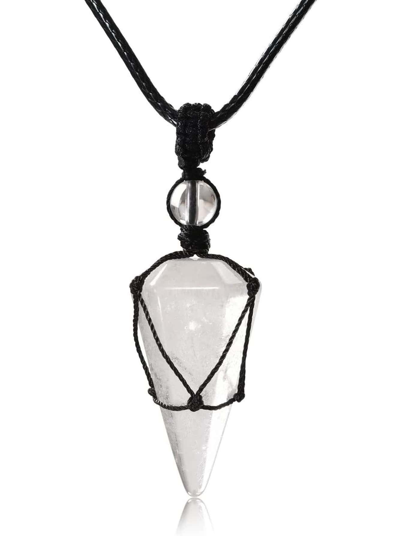 Elegant Geometric Beauty: Women's Fashion Stone Pendant Necklace - A Daily Decoration Delight