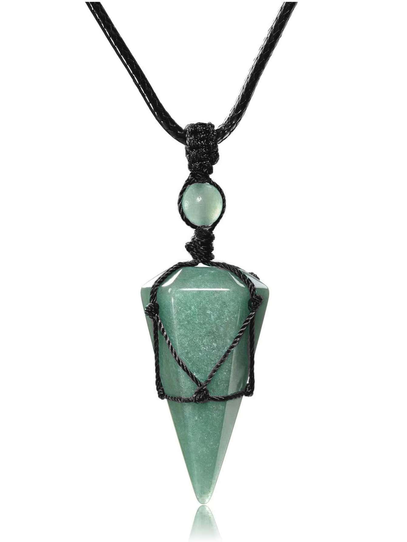 Elegant Geometric Beauty: Women's Fashion Stone Pendant Necklace - A Daily Decoration Delight