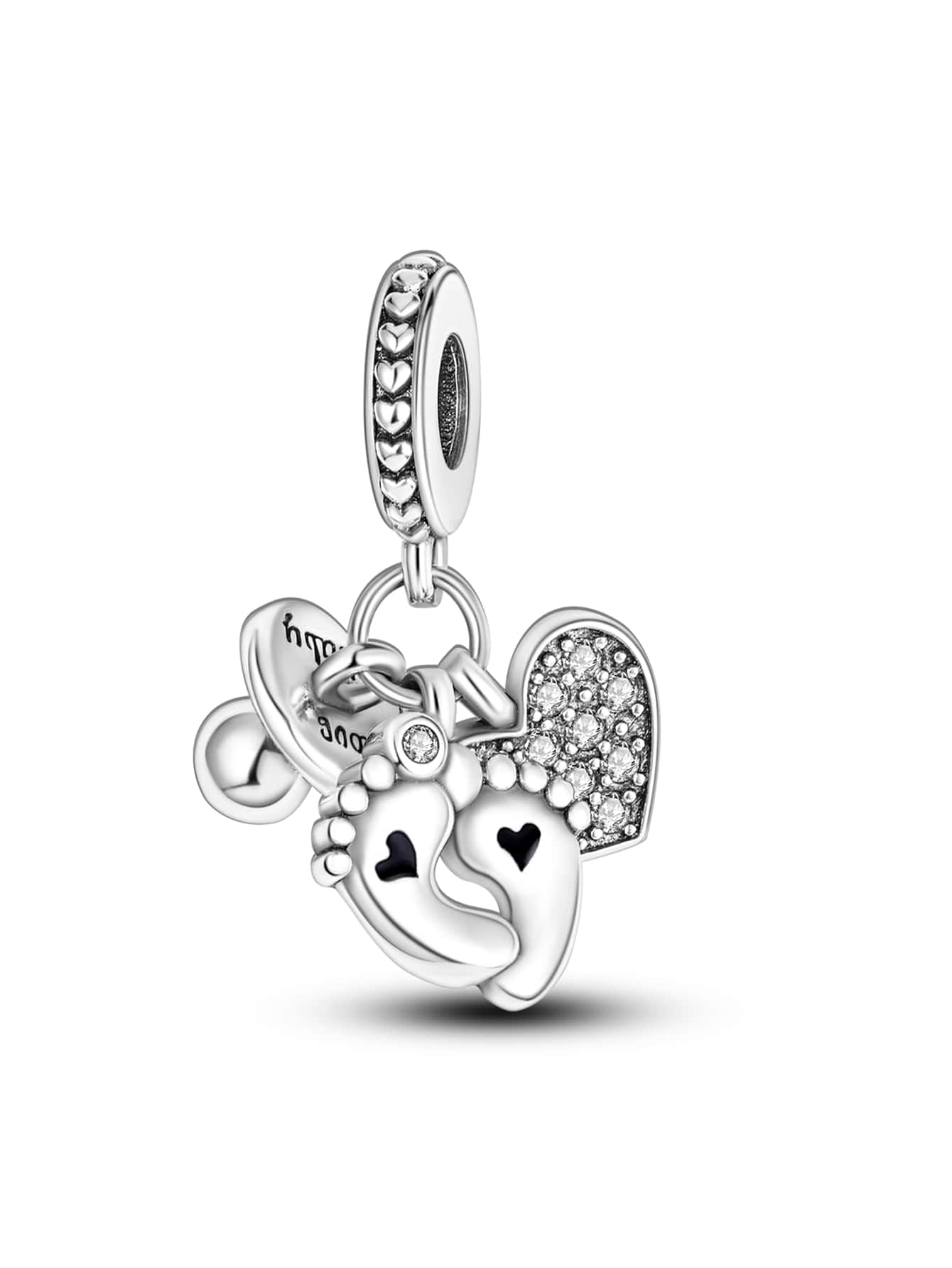 Tiny Feet Cubic Zirconia Charm Pendant