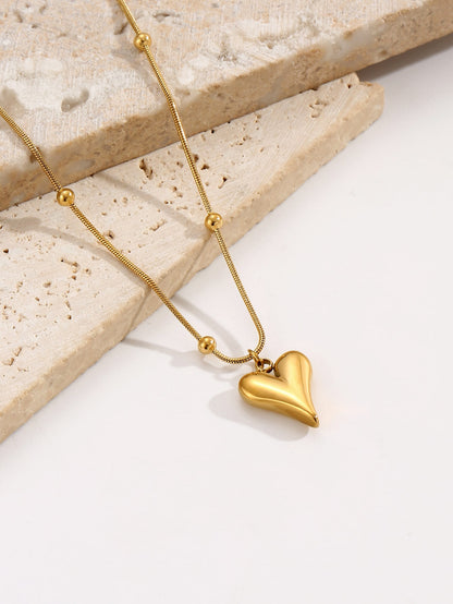 Heartfelt Charm: Fashionable Stainless Steel Heart Choker for Women