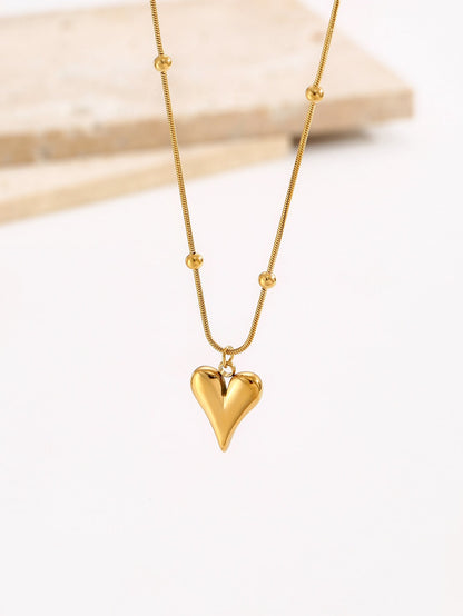 Heartfelt Charm: Fashionable Stainless Steel Heart Choker for Women