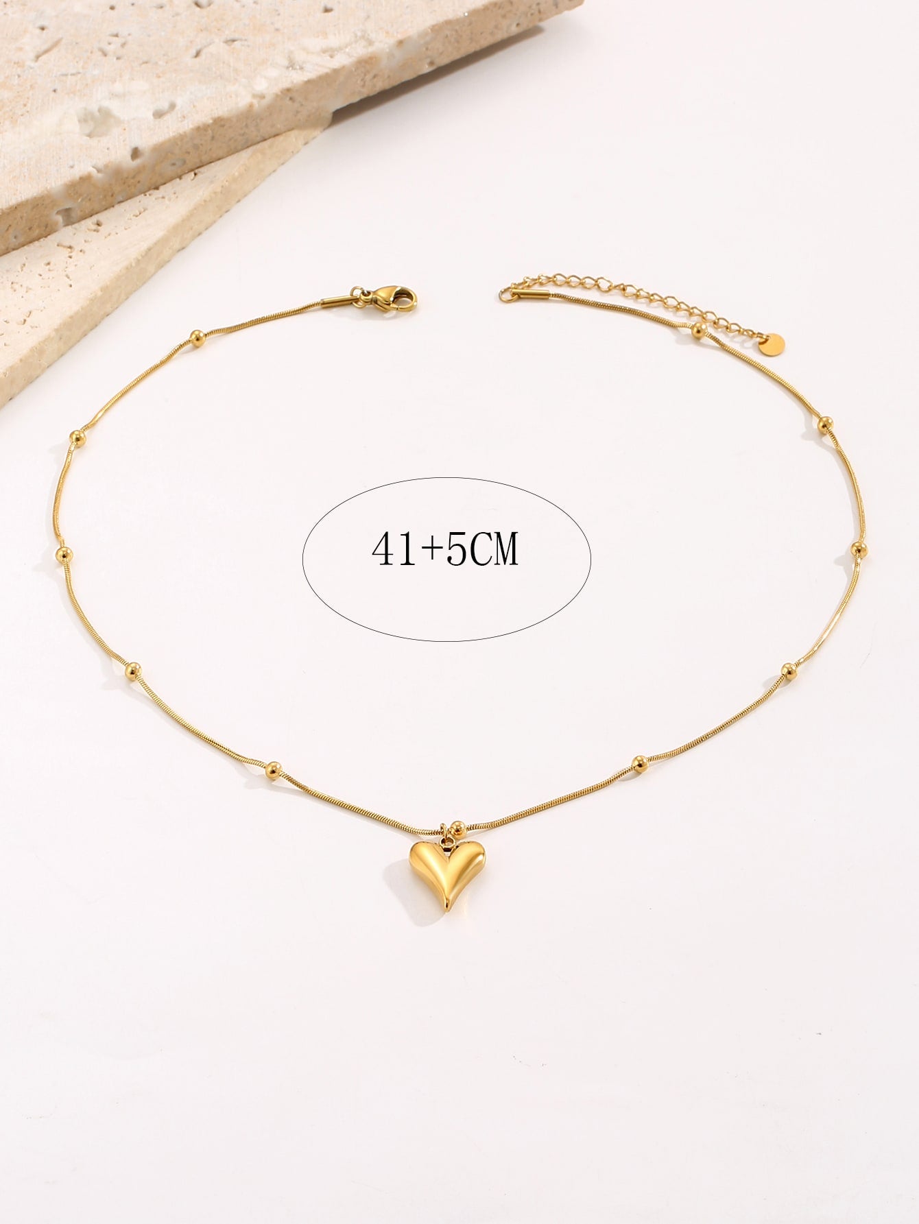 Heartfelt Charm: Fashionable Stainless Steel Heart Choker for Women