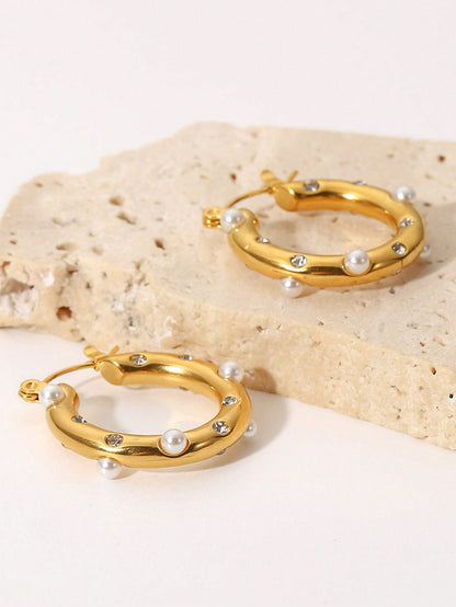 Pearl Elegance Hoop Earrings