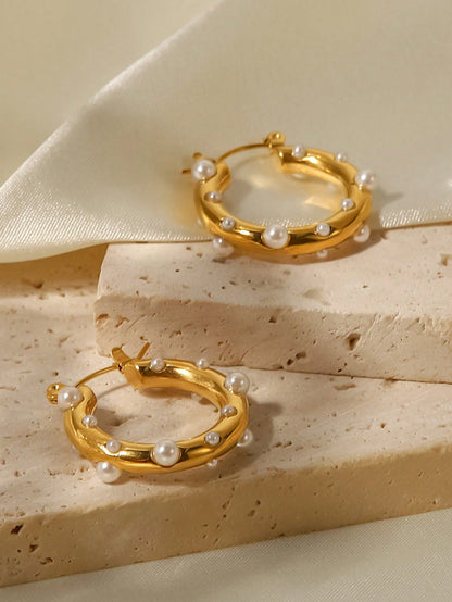 Pearl Elegance Hoop Earrings