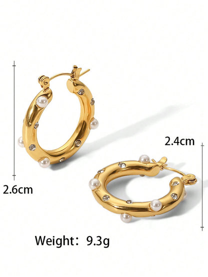 Pearl Elegance Hoop Earrings