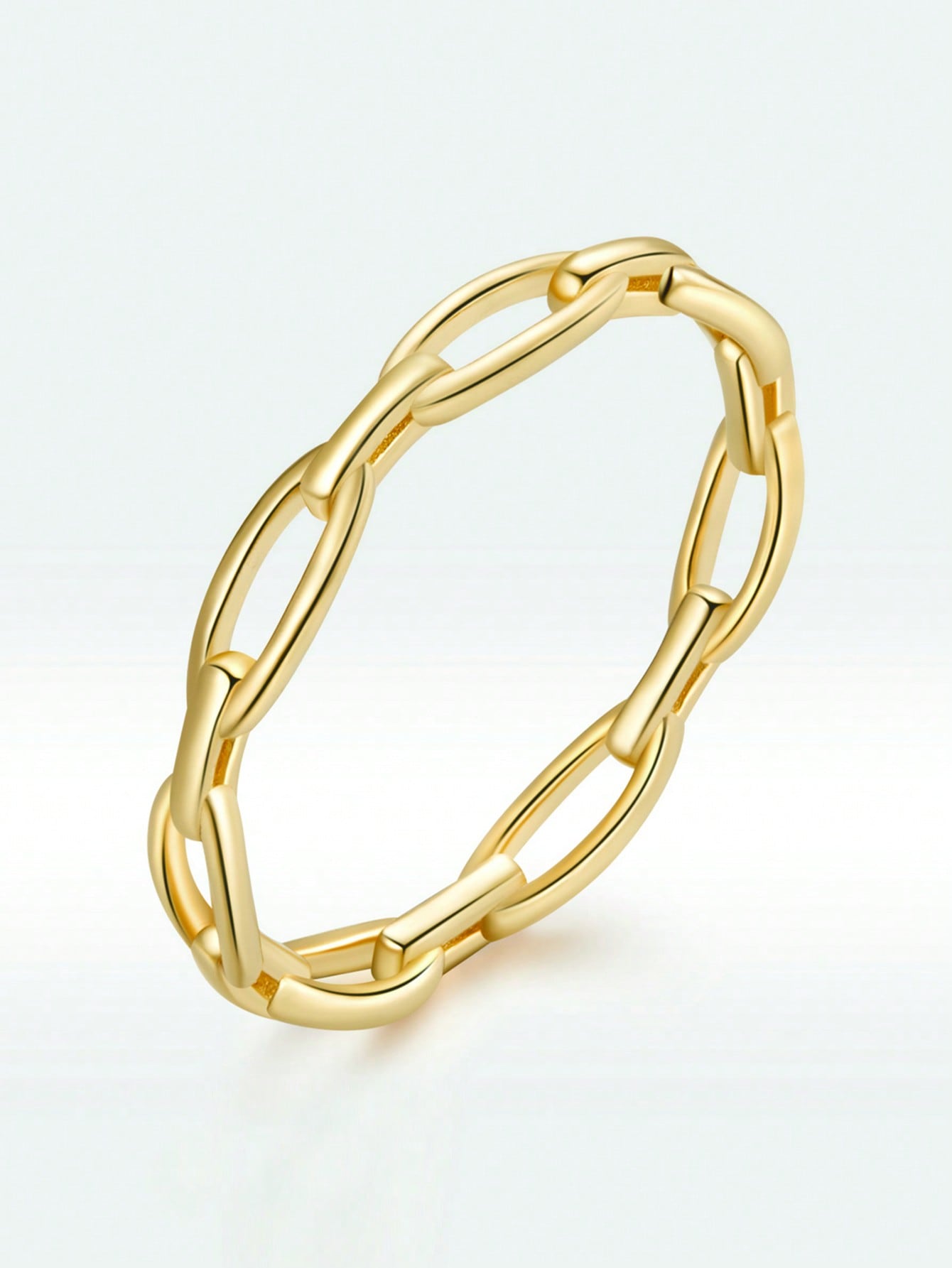 Elegance in Motion: Chain Design Silver Ring - Timeless Grace