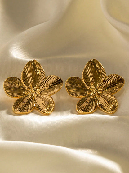 Matte Vintage Flower Stud Earrings for Women