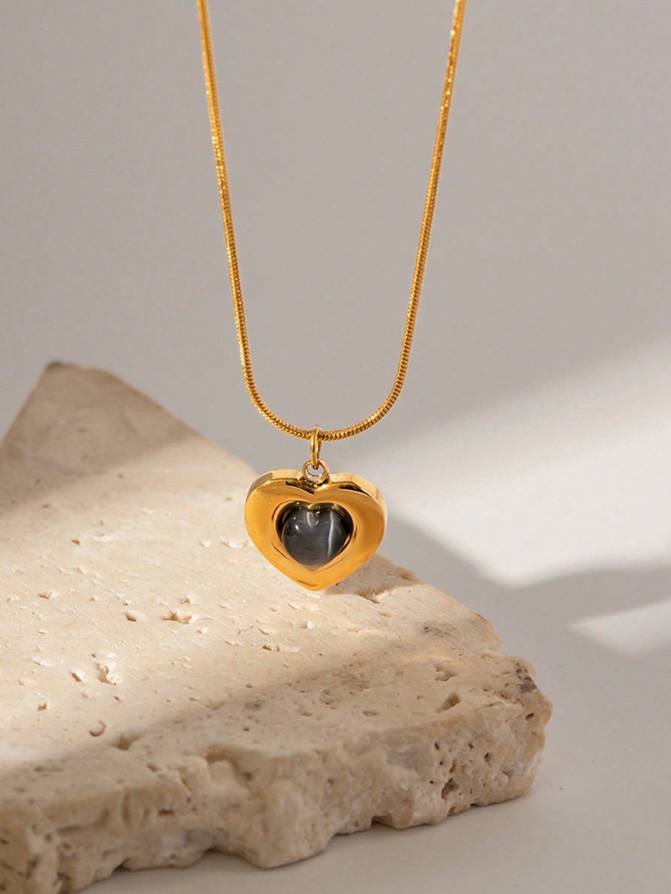 Opal Heart Pendant Necklace