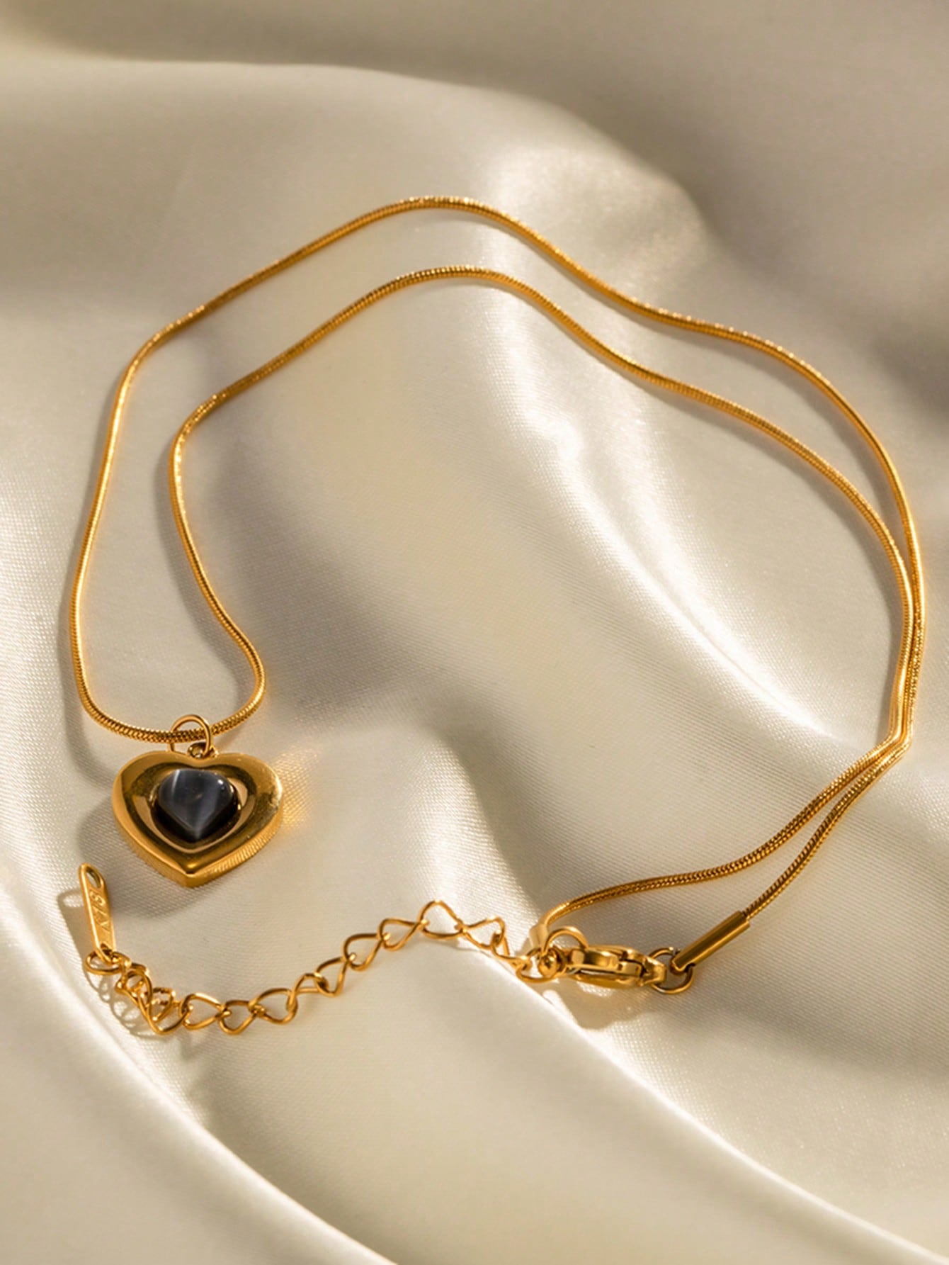 Opal Heart Pendant Necklace