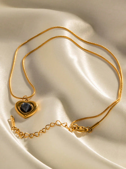 Opal Heart Pendant Necklace
