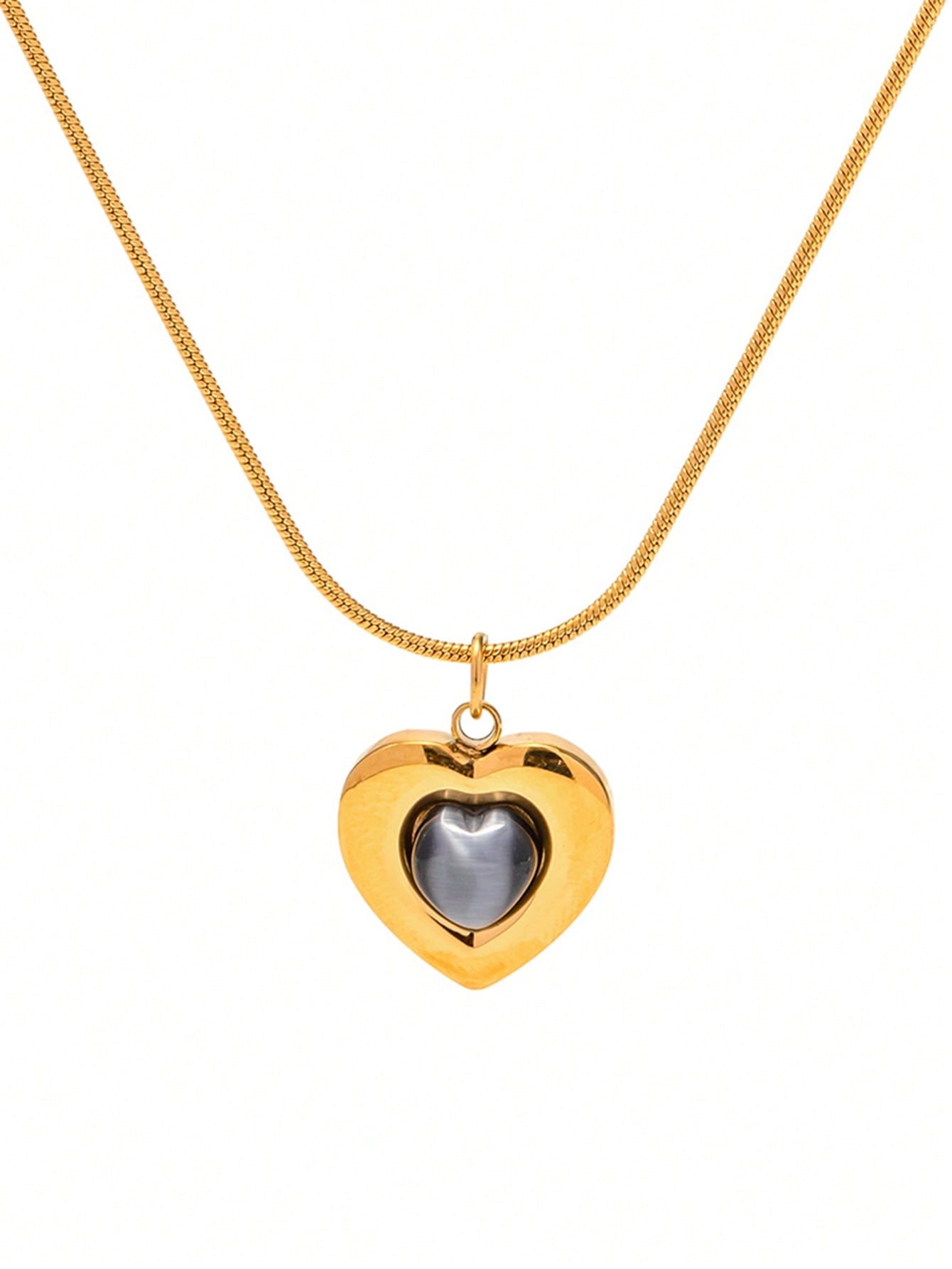 Opal Heart Pendant Necklace
