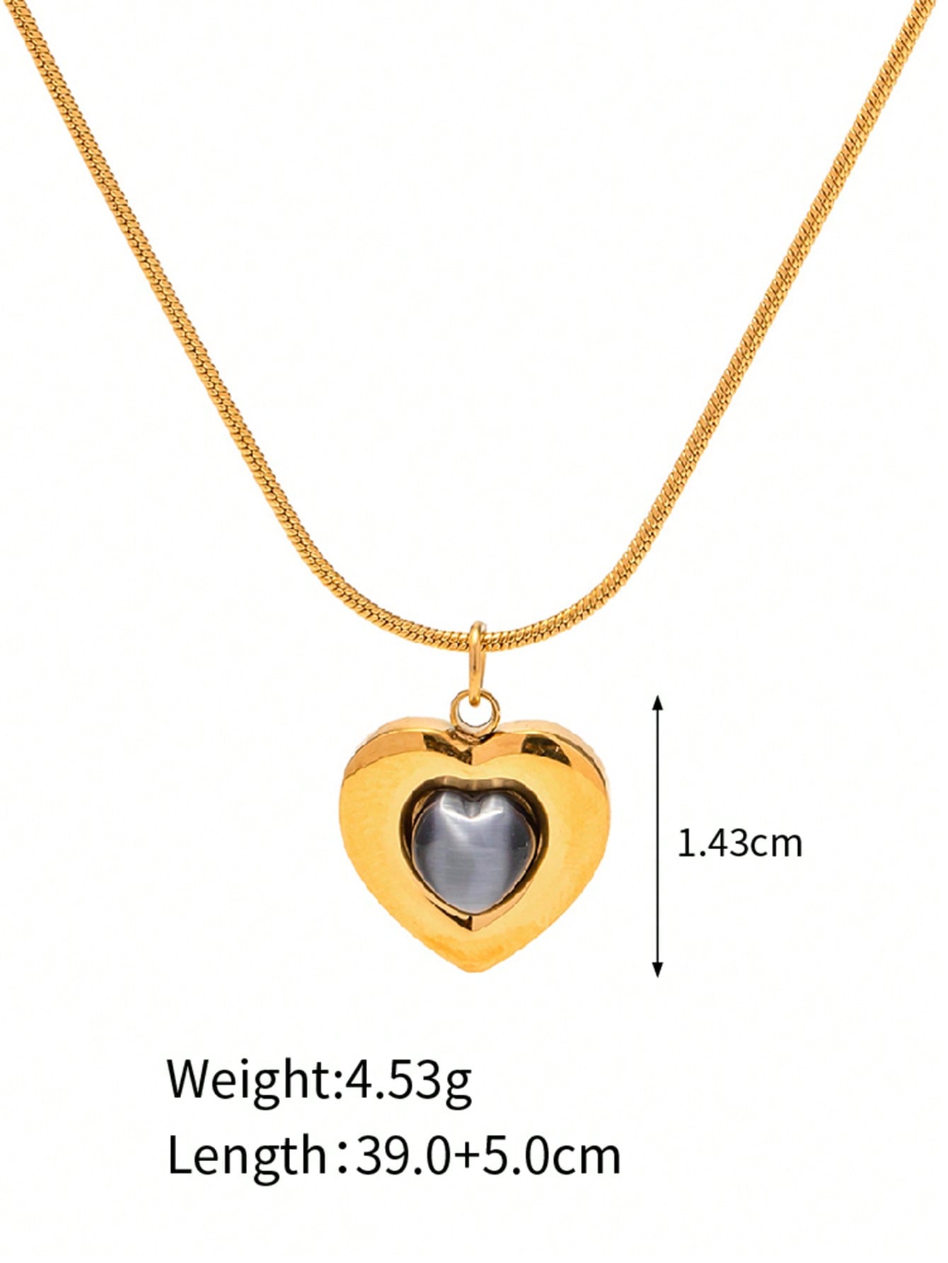 Opal Heart Pendant Necklace