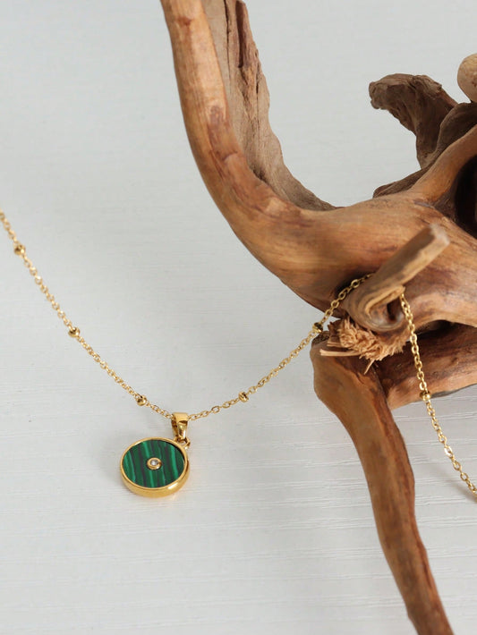 Enchanting Green Round Necklace