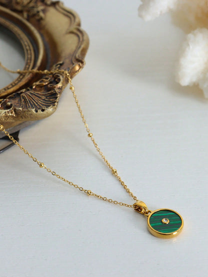 Enchanting Green Round Necklace
