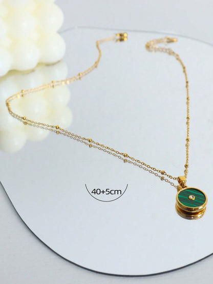Enchanting Green Round Necklace