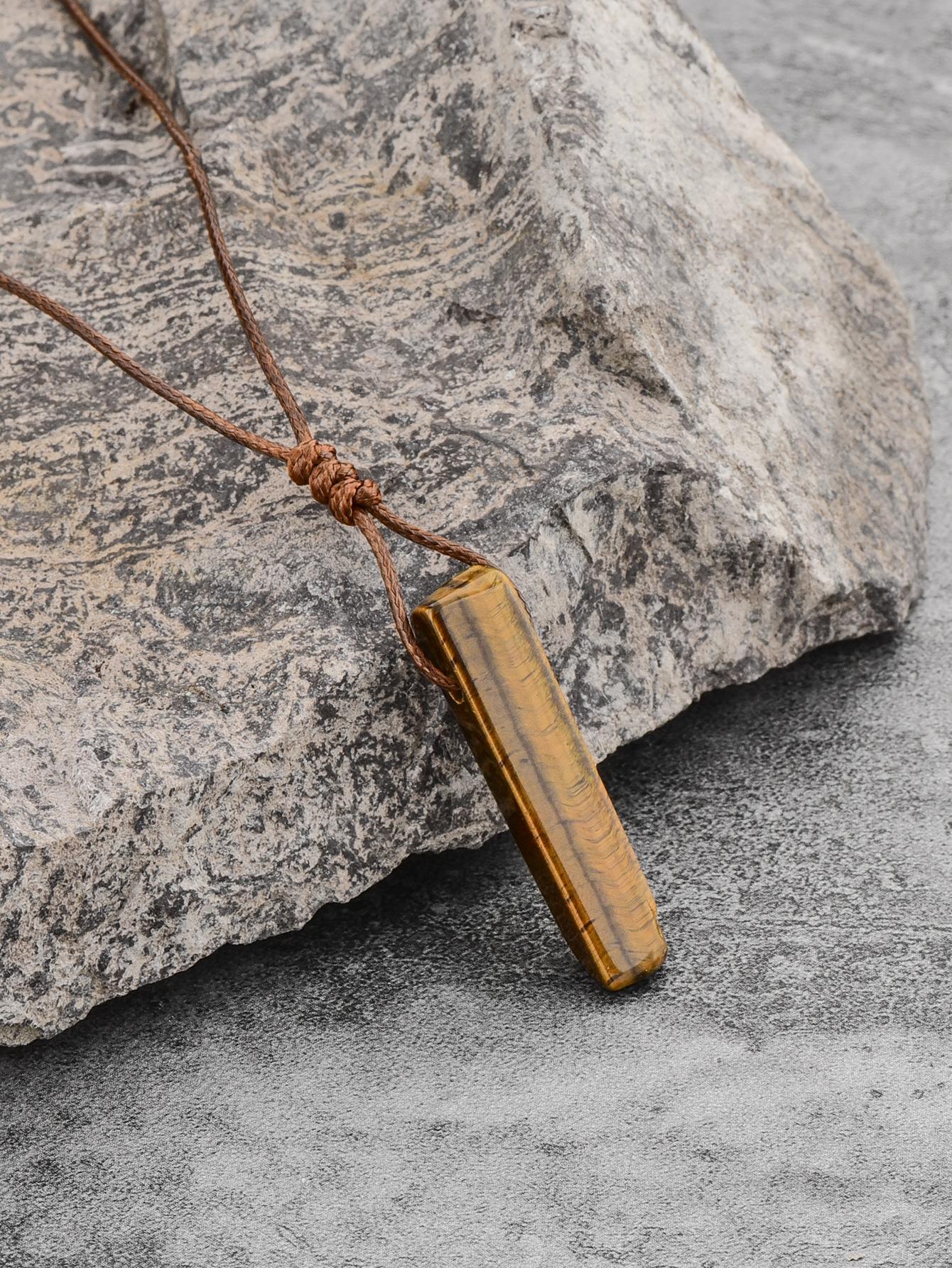 Masculine Geometric Charm Necklace - Expressive Bohemian Style for Men