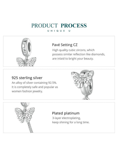 Silver Sparkling Butterfly DIY Jewelry Accessory - Add Elegance to Your Creations