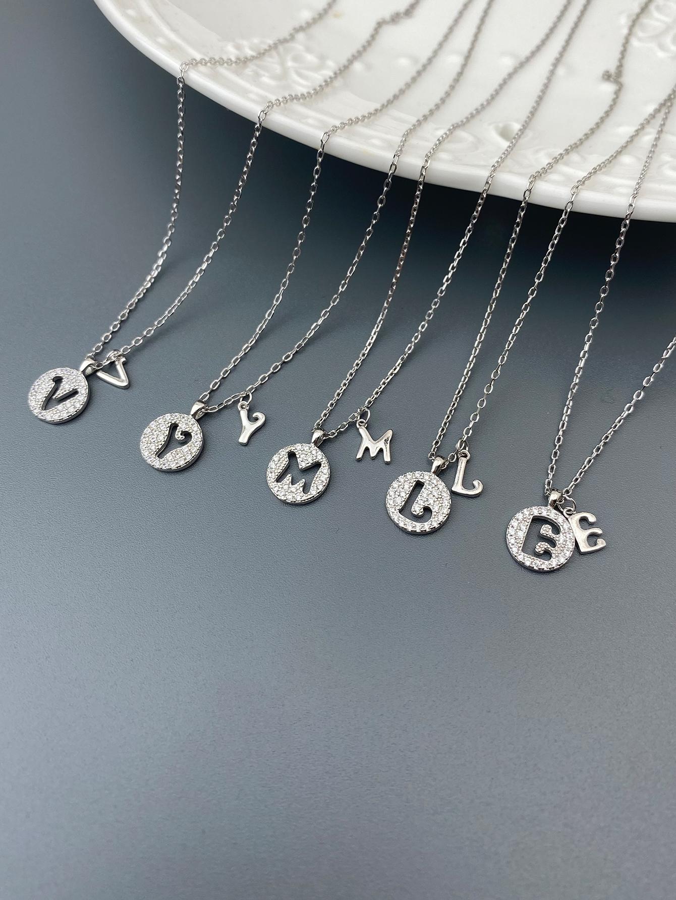 Personalized Initials Letter A Y Pendant Necklace - A Sterling Silver Keepsake