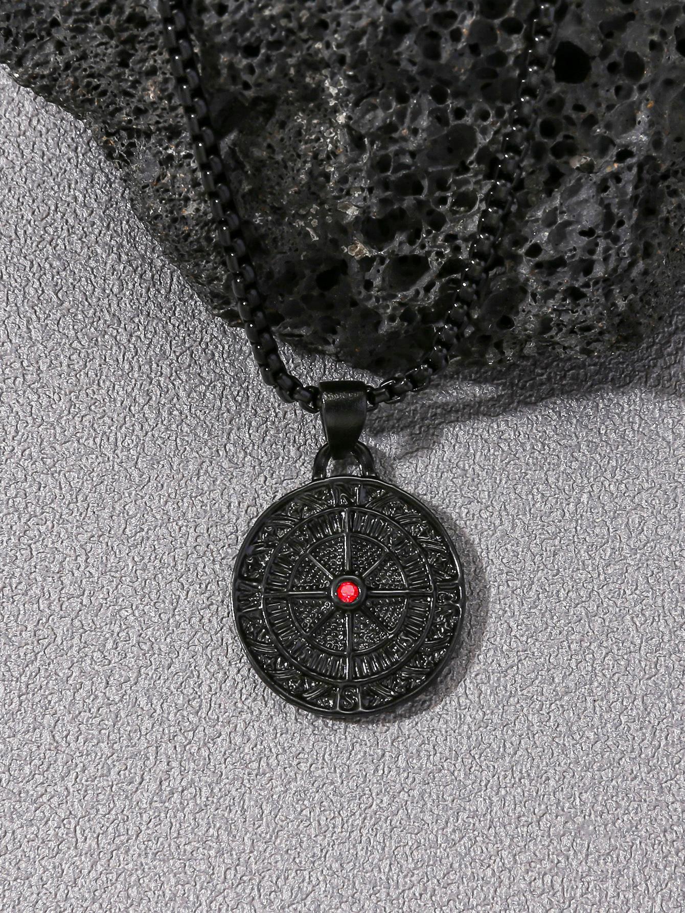 Guided by Adventure: Men's Compass Pendant Necklace - Punk Hip Pop Style